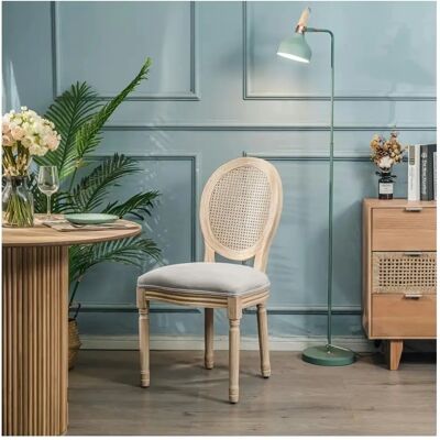 Chaise Vintage en Bois et Rotin Certifié FSC - Lot de 2 - Publicité Chaise Vintage en Bois et Rotin Certifié FSC - Lot de 2 - Publicité