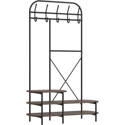Nordlys Industrielle Metall- und Holz-Garderobe - 40x165x100cm Nordlys Industrielle Metall- und Holz-Garderobe - 40x165x100cm