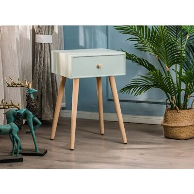 Nordlys Nightstand Model - Nightstand with Drawer - Green - Wooden Nordlys Nightstand Model - Nightstand with Drawer - Green - Wooden