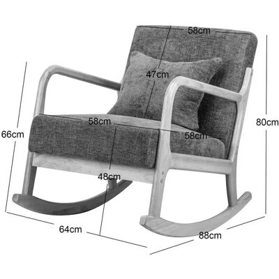 Nordlys Schaukelstuhl - Weiß - Massivholz - 77x65x89cm - Möbel Nordlys Schaukelstuhl - Weiß - Massivholz - 77x65x89cm - Möbel
