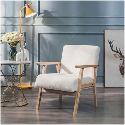 Nordlys Model - White Wooden Wool Armchair Nordlys Model - White Wooden Wool Armchair