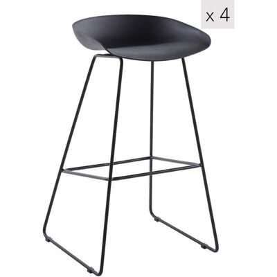 Nordlys Schwarzer Metall Barhocker - 4er Set, 50x75x48cm Nordlys Schwarzer Metall Barhocker - 4er Set, 50x75x48cm