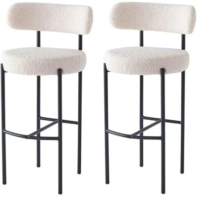 Nordlys Set 2 Metal Wool High Bar Stools - Bar Stools Nordlys Set 2 Metal Wool High Bar Stools - Bar Stools