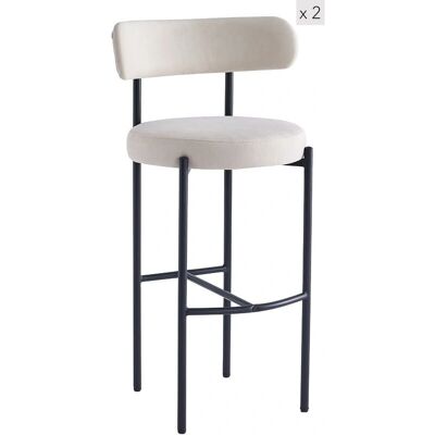 Nordlys Set 2 Industrial Steel Beige Barstools - Barstool Nordlys Set 2 Industrial Steel Beige Barstools - Barstool