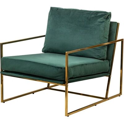 Nordlys Armchair - Velvet, Steel Legs - Scandinavian Style Nordlys Armchair - Velvet, Steel Legs - Scandinavian Style