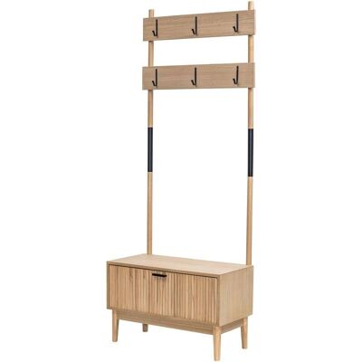 Nordlys Industrial Metal and Wood Brown Wardrobe - Wardrobe Nordlys Industrial Metal and Wood Brown Wardrobe - Wardrobe