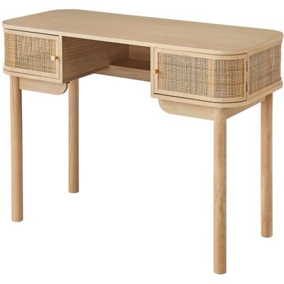 Nordlys Model TOYAMA Solid Wood Rattan Desk - Desk Nordlys Model TOYAMA Solid Wood Rattan Desk - Desk