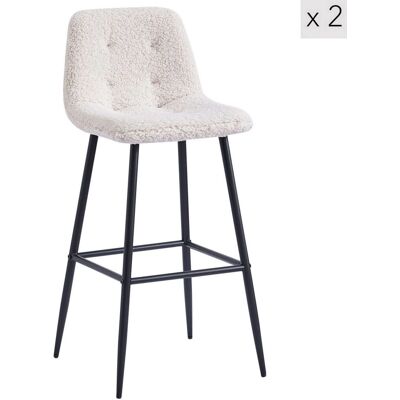 Nordlys Set 2 High Industrial Steel & Wool Stools - Barstool Nordlys Set 2 High Industrial Steel & Wool Stools - Barstool