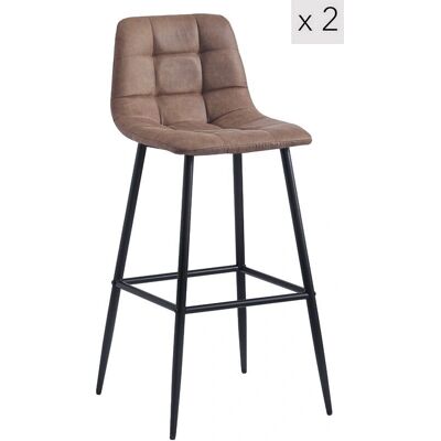 Nordlys Set 2 Industrial Steel Fabric Barstools - Barstool Nordlys Set 2 Industrial Steel Fabric Barstools - Barstool