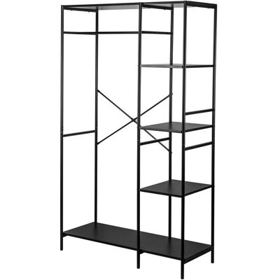 Nordlys Wardrobe - Industrial Style Metal Black 40x170x100cm Nordlys Wardrobe - Industrial Style Metal Black 40x170x100cm