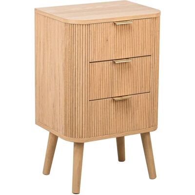 Nordlys Nightstand 3 Drawers Wooden Brown 40x66x30cm Nordlys Nightstand 3 Drawers Wooden Brown 40x66x30cm