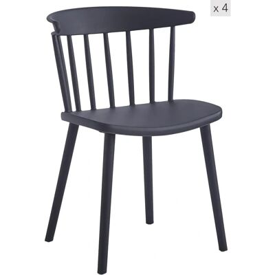 Nordlys EXCHANGE Black Set of 4 Scandinavian Dining Chairs - Dining Chairs Nordlys EXCHANGE Black Set of 4 Scandinavian Dining Chairs - Dining Chairs