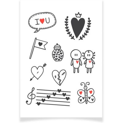 Mondial Tissus - Amour - Tatouage textile Mondial Tissus - Amour - Tatouage textile