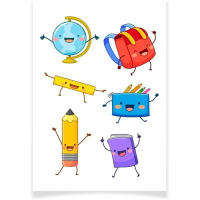 Mondial Tissus - Planche Vive l'école - Vive l'école - A6 - transfert textile - Publicité Mondial Tissus - Planche Vive l'école - Vive l'école - A6 - transfert textile - Publicité