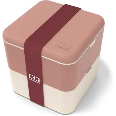 Lunch box Monbento Square Rose Moka - 2 Compartiments 1,7L - Publicité Lunch box Monbento Square Rose Moka - 2 Compartiments 1,7L - Publicité