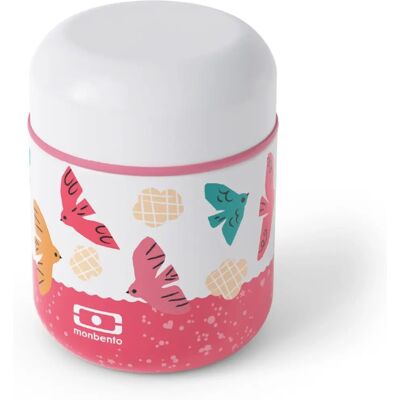 Monbento Rose Boîte à Lunch Compacte en Acier Inoxydable - Design Oiseau Enfants - Publicité Monbento Rose Boîte à Lunch Compacte en Acier Inoxydable - Design Oiseau Enfants - Publicité