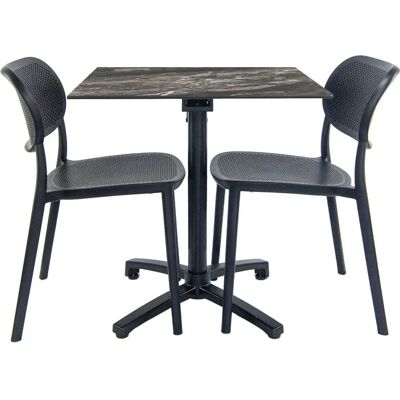 Tavolo pieghevole in alluminio 70x70cm - Adatto per esterni Tavolo pieghevole in alluminio 70x70cm - Adatto per esterni