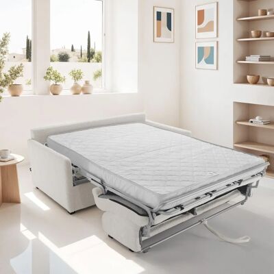 Homifab 3 places - ivoire - 140x190 cm - ouverture express - Canapé convertible - Publicité Homifab 3 places - ivoire - 140x190 cm - ouverture express - Canapé convertible - Publicité