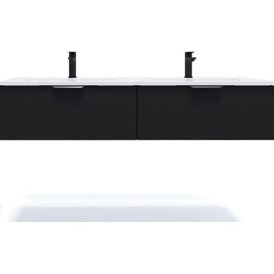 Homifab - Soho - Noir - 140 cm - Bathroom vanity - Publicité Homifab - Soho - Noir - 140 cm - Bathroom vanity - Publicité
