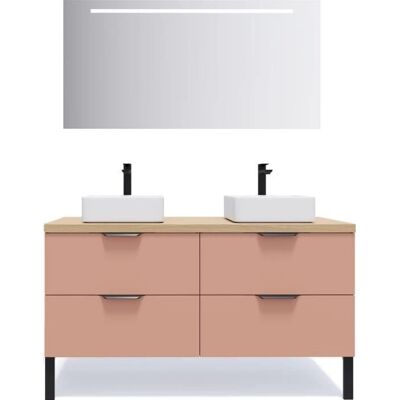 Homifab - Soho - Abricot - 2 sinks - Bathroom Vanity - Publicité Homifab - Soho - Abricot - 2 sinks - Bathroom Vanity - Publicité