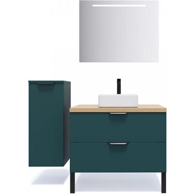 Homifab - Soho - Bleu - 90cm - Ensemble meuble salle de bains - Publicité Homifab - Soho - Bleu - 90cm - Ensemble meuble salle de bains - Publicité