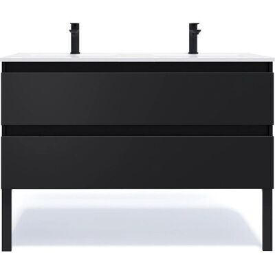 Hudson - Homifab - Noir - 120x46x56 cm - meuble lavabo - Publicité Hudson - Homifab - Noir - 120x46x56 cm - meuble lavabo - Publicité