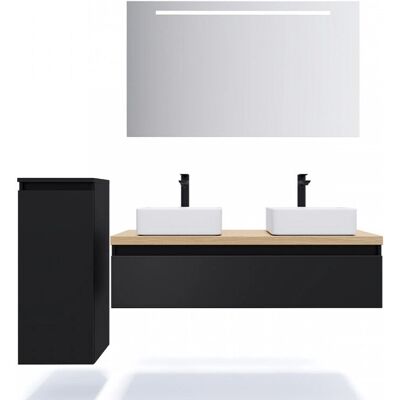 Hudson - 120cm Suspended Vanity - Noir - 2 vasques - Meuble de salle de bains - Publicité Hudson - 120cm Suspended Vanity - Noir - 2 vasques - Meuble de salle de bains - Publicité