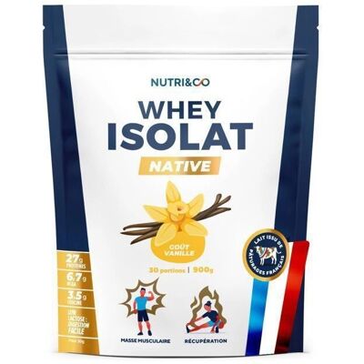NUTRI&CO Isolat de Whey Native 1 kg - Poudre de protéine - Publicité NUTRI&CO Isolat de Whey Native 1 kg - Poudre de protéine - Publicité