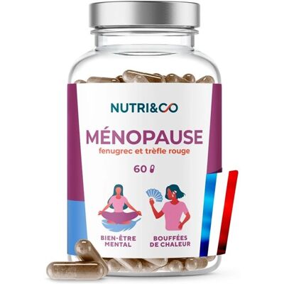 Nutri&Co Ménopause Trèfle Rouge 60 Gélules - Complément Alimentaire - Publicité Nutri&Co Ménopause Trèfle Rouge 60 Gélules - Complément Alimentaire - Publicité