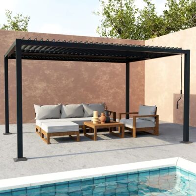 Sweeek Palace 3x4m Bioclimatic Pergola - Aluminum & Steel, Antracite Sweeek Palace 3x4m Bioclimatic Pergola - Aluminum & Steel, Antracite