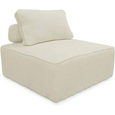Siège modulable en velours crème Sweeek - Accessoire de mobilier - Publicité Siège modulable en velours crème Sweeek - Accessoire de mobilier - Publicité