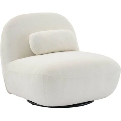 Sweeek Fauteuil pivotant 360° Crème - Fauteuil - Publicité Sweeek Fauteuil pivotant 360° Crème - Fauteuil - Publicité