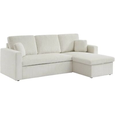 Sweeek Sofá Cama Esquinero de Eucalipto - Terciopelo Reversible 3 Plazas Sweeek Sofá Cama Esquinero de Eucalipto - Terciopelo Reversible 3 Plazas