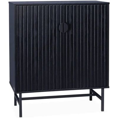 Sweeek Bazalt Buffet - Moderne, Noir, 2 Portes, 1 Étagère - Publicité Sweeek Bazalt Buffet - Moderne, Noir, 2 Portes, 1 Étagère - Publicité