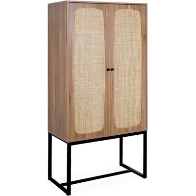 Buffet retro de madera SWEEEK con patas de metal - 3 niveles - 6 compartimentos Buffet retro de madera SWEEEK con patas de metal - 3 niveles - 6 compartimentos