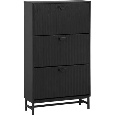 Sweeek Meuble à chaussures - Armoire moderne en bois à 3 portes - Noir - Publicité Sweeek Meuble à chaussures - Armoire moderne en bois à 3 portes - Noir - Publicité