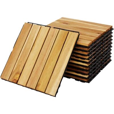 Carreaux en bois Sweeek 30x30cm pour terrasse - Résistant aux intempéries, Système d'encliquetage - Publicité Carreaux en bois Sweeek 30x30cm pour terrasse - Résistant aux intempéries, Système d'encliquetage - Publicité