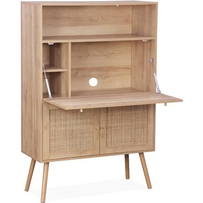 Sweeek Natural Desk with Cane and Wood - Desk Sweeek Natural Desk with Cane and Wood - Desk