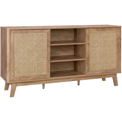 Buffet Sweeek en Eucalyptus - 2 Portes, 4 Étagères, Effet Bois, Naturel - Publicité Buffet Sweeek en Eucalyptus - 2 Portes, 4 Étagères, Effet Bois, Naturel - Publicité