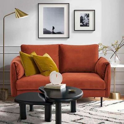 SENHO - YORK - 145 x 90 x 86 cm - Terracotta - Sofa - Publicité SENHO - YORK - 145 x 90 x 86 cm - Terracotta - Sofa - Publicité