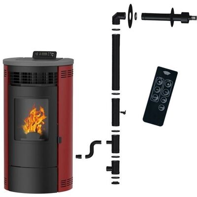 Estufa de pellets Flavia Sannover 9,5kW Bordeaux - Estufa de pellets Estufa de pellets Flavia Sannover 9,5kW Bordeaux - Estufa de pellets