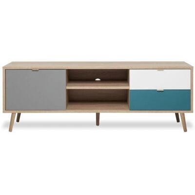Concept-usine Meuble TV Scandinave - 150cm Bois - Publicité Concept-usine Meuble TV Scandinave - 150cm Bois - Publicité