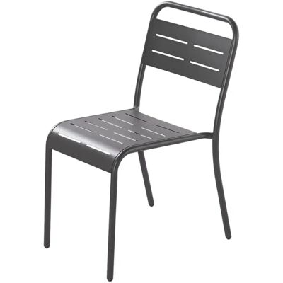 Concept-Usine Chaises en Acier Gris Foncé - Lot de 4 - Publicité Concept-Usine Chaises en Acier Gris Foncé - Lot de 4 - Publicité