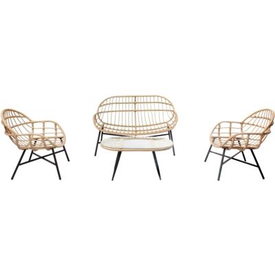 Concept-usine Evora Ensemble de Mobilier de Jardin - 4 Places en Résine Rattan - Publicité Concept-usine Evora Ensemble de Mobilier de Jardin - 4 Places en Résine Rattan - Publicité