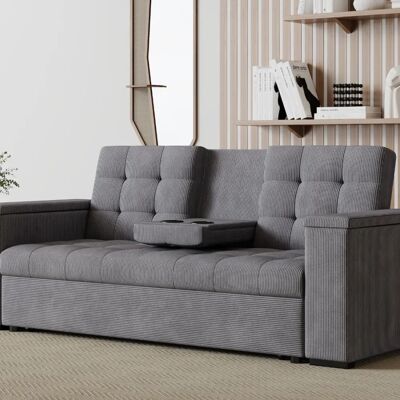 Sofá Cama de Terciopelo Gris Noho - Sofá Cama Sofá Cama de Terciopelo Gris Noho - Sofá Cama