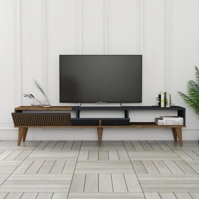 Concept Usine Meuble TV - Bois Anthracite 180cm - Publicité Concept Usine Meuble TV - Bois Anthracite 180cm - Publicité