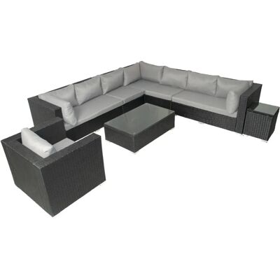 CONCEPT USINE Conjunto Modular de Jardín - 6 Plazas - Gris y Beige CONCEPT USINE Conjunto Modular de Jardín - 6 Plazas - Gris y Beige