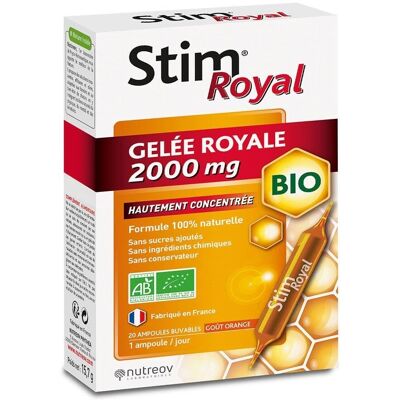 Nutreov Stim Royal Gelée Royale Bio 2000mg - 20 Ampoules - Publicité Nutreov Stim Royal Gelée Royale Bio 2000mg - 20 Ampoules - Publicité