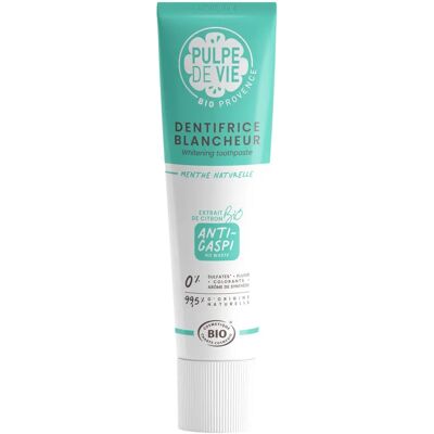 Organisk blekende tandkräm Pulpe de Vie - Mint Citron 75ml Organisk blekende tandkräm Pulpe de Vie - Mint Citron 75ml