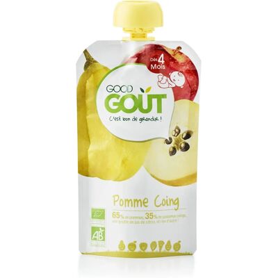 Puree de Fruits Bio Pomme Coing Dès 4 Mois - 120g - Publicité Puree de Fruits Bio Pomme Coing Dès 4 Mois - 120g - Publicité